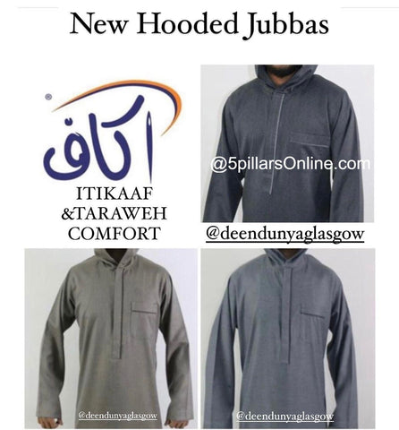 Ikaf Thobe (Jubba) Grey hooded